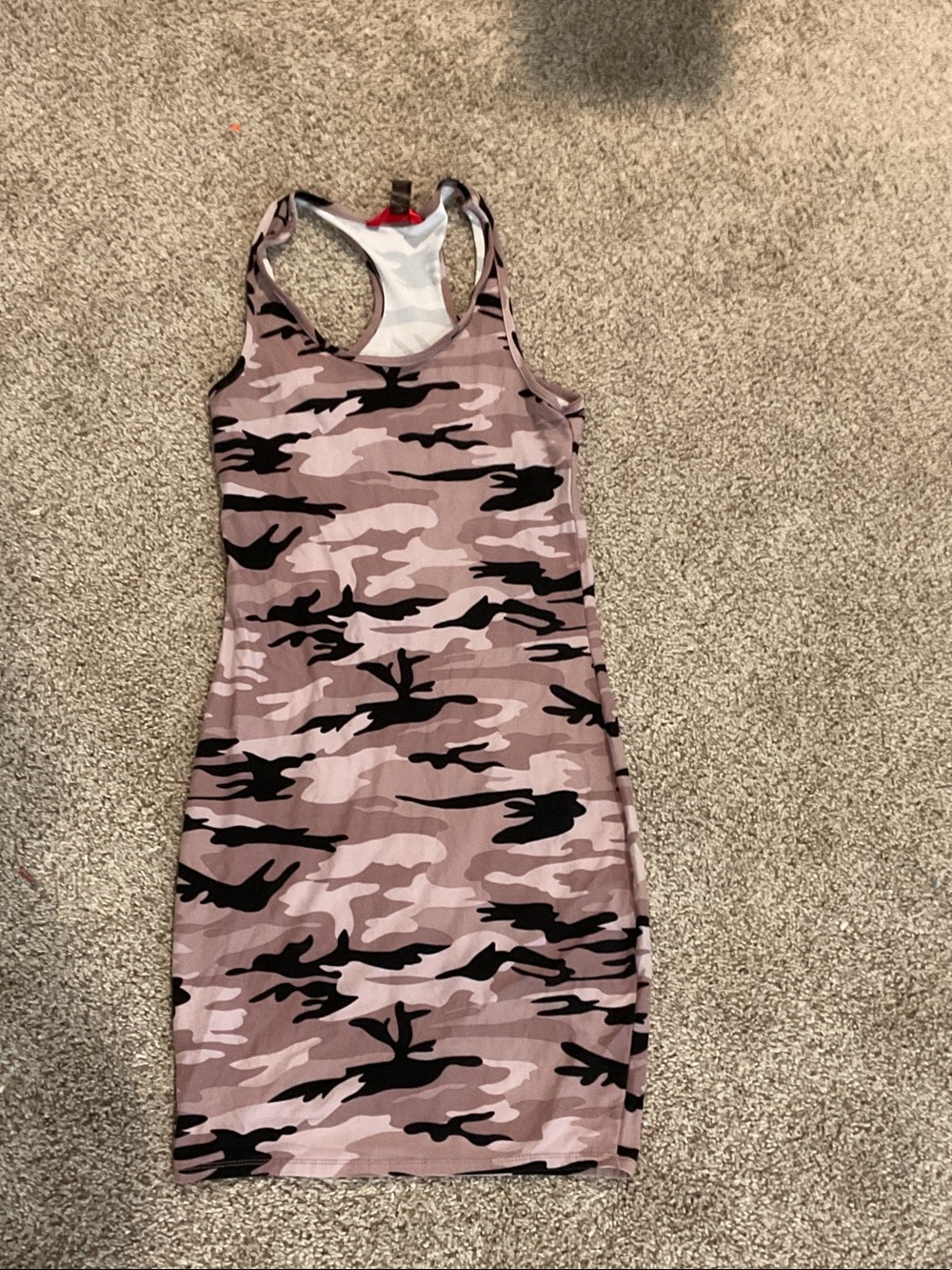 Hot Kiss Pink and Light Gray Camo Tank Dress